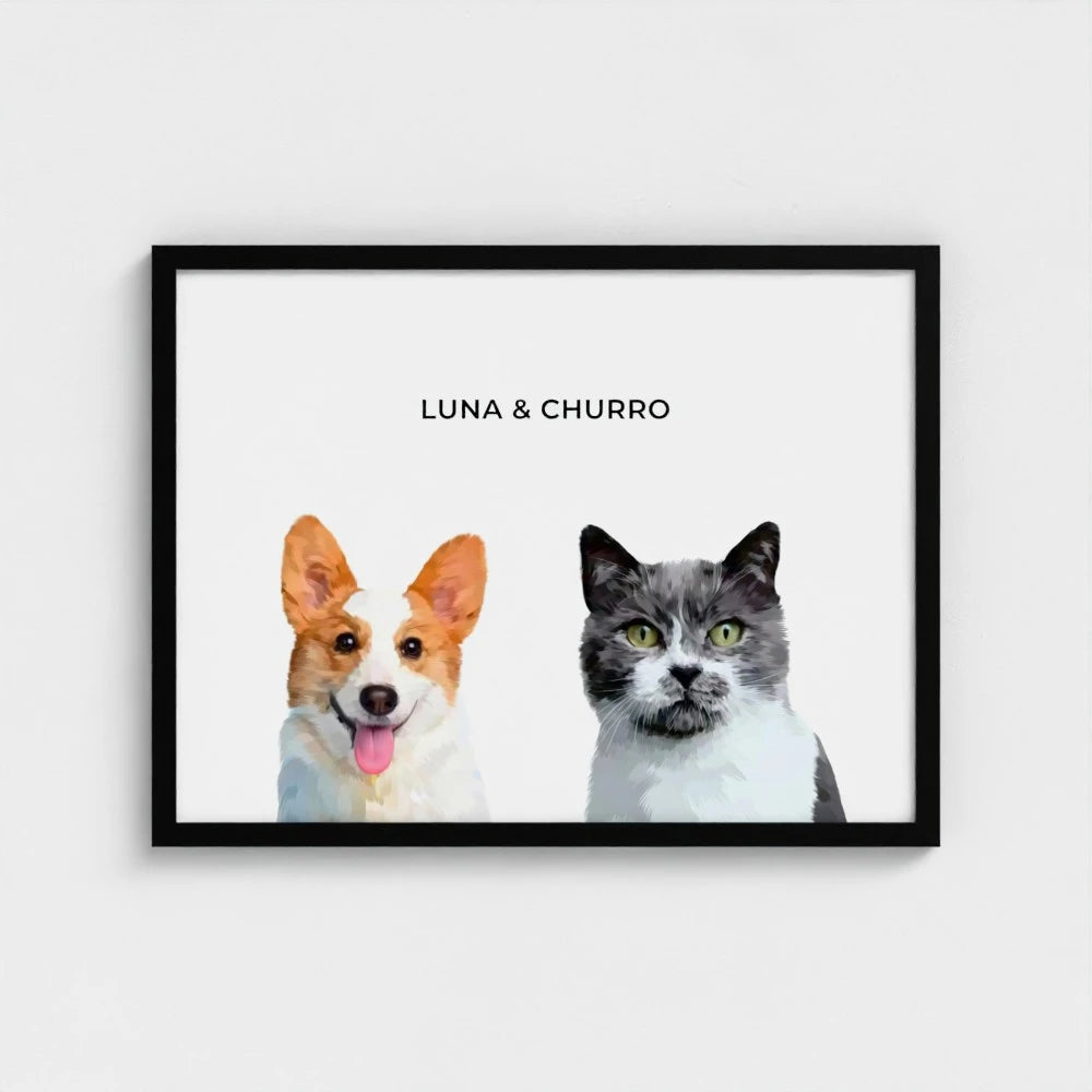 Modern Pet Portrait (2 Pets)