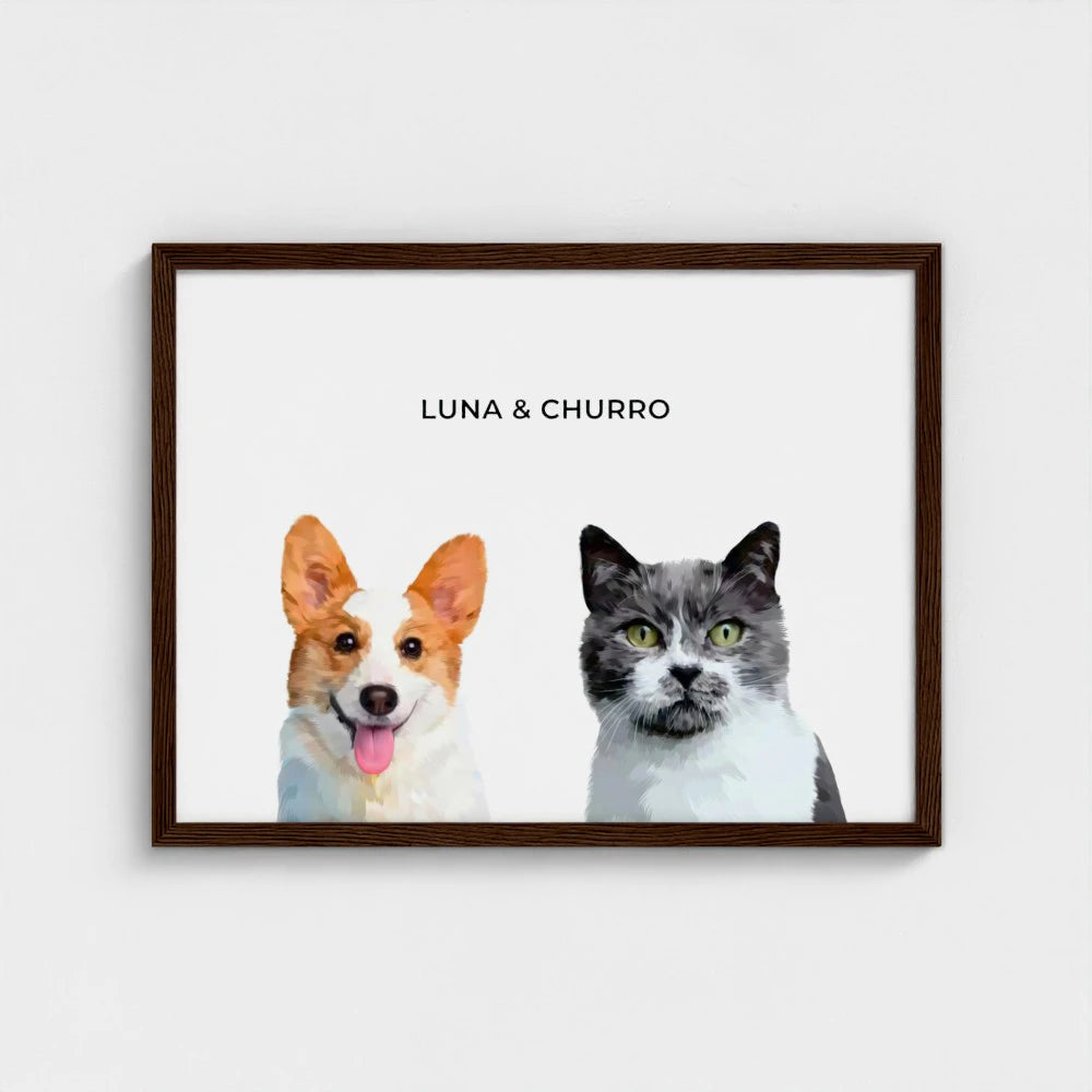 Modern Pet Portrait (2 Pets)