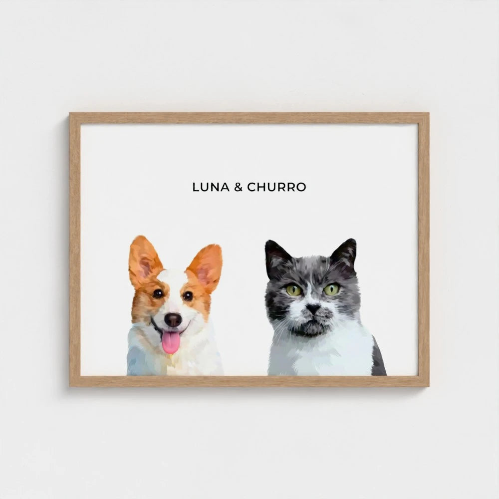Modern Pet Portrait (2 Pets)