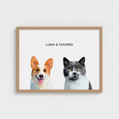 Modern Pet Portrait (2 Pets)